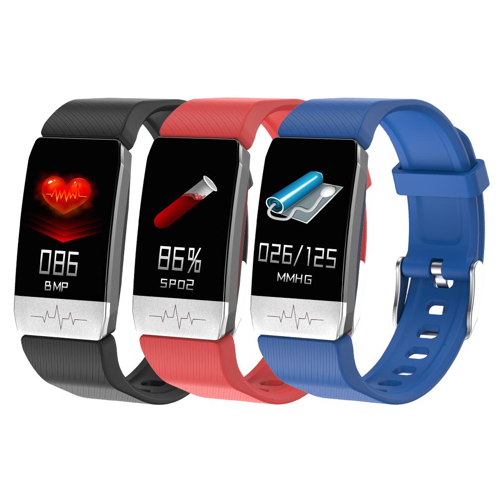 Bluetooth Smart Horloge Met Temperatuur Monitoring Sport Armband Modieuze Duurzaam Fitness Tracker Hartslag Stappenteller