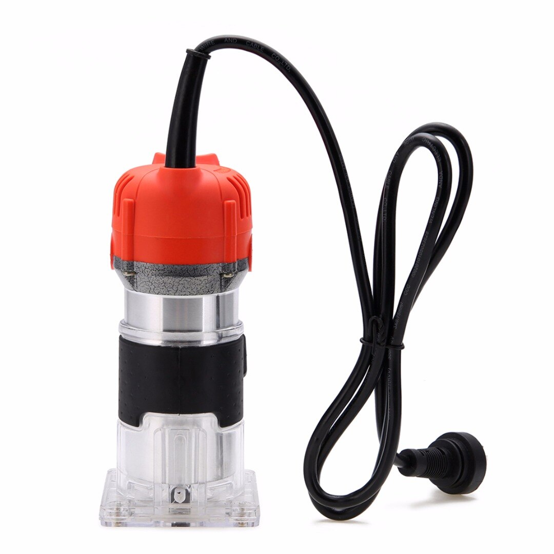 1Set 800W 220V Wood Trim Router 6.35mm Collect Diameter Electric Hand Trimmer Woodworking Laminate Palm Router Joiner Tool