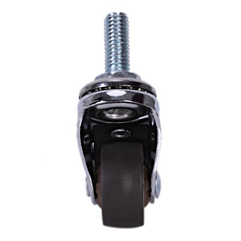 SV-8Pcs Mini Small Casters 1Inch M8x15mm Tpe Silent Wheels With Brake Universal Casters Wheel For Furniture Bookcase Drawer