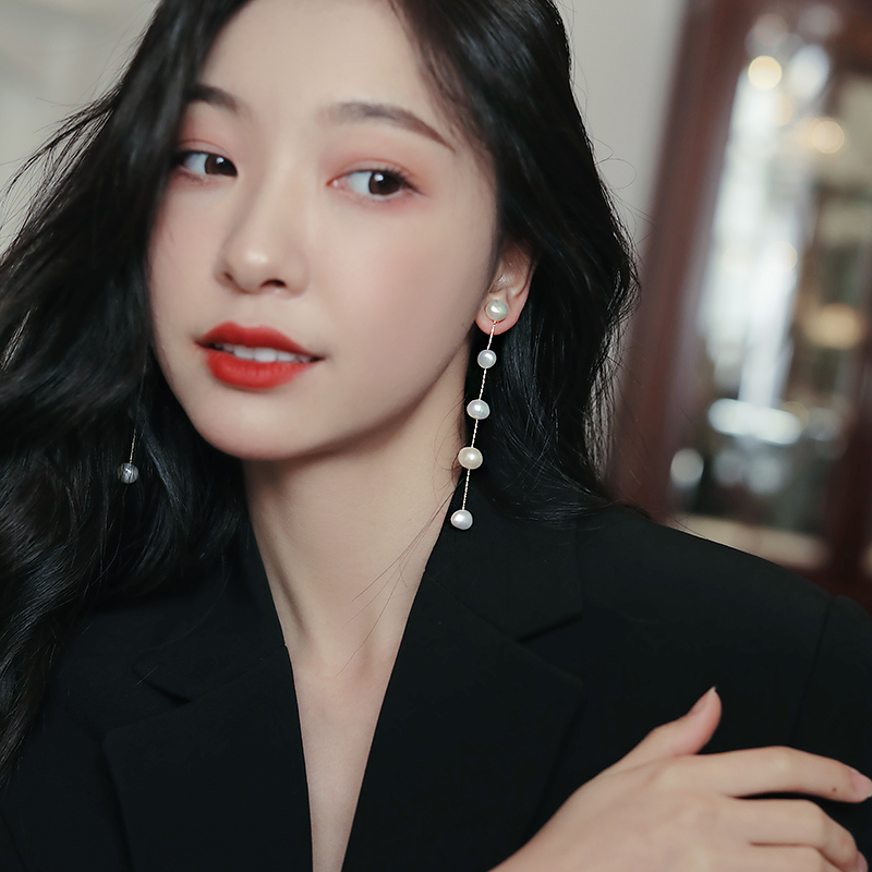 Barocke Natürliche Perle Anhänger Baumeln Ohrringe Koreanische Schmuck Elegante Einfache Zubehör Für Frauen exquisit Party