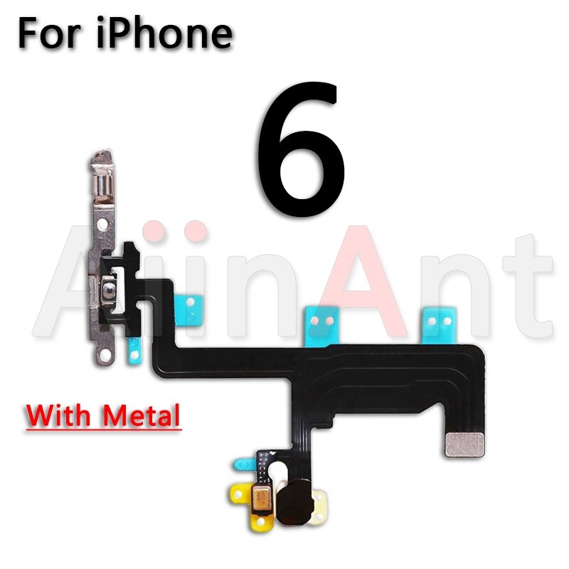 Aiinant original power flex til iphone 6 6s 7 8 plus 5 5s se mute & volume power-knapper nøgleafbryder flex kabel reparationsdele: Til iphone 6