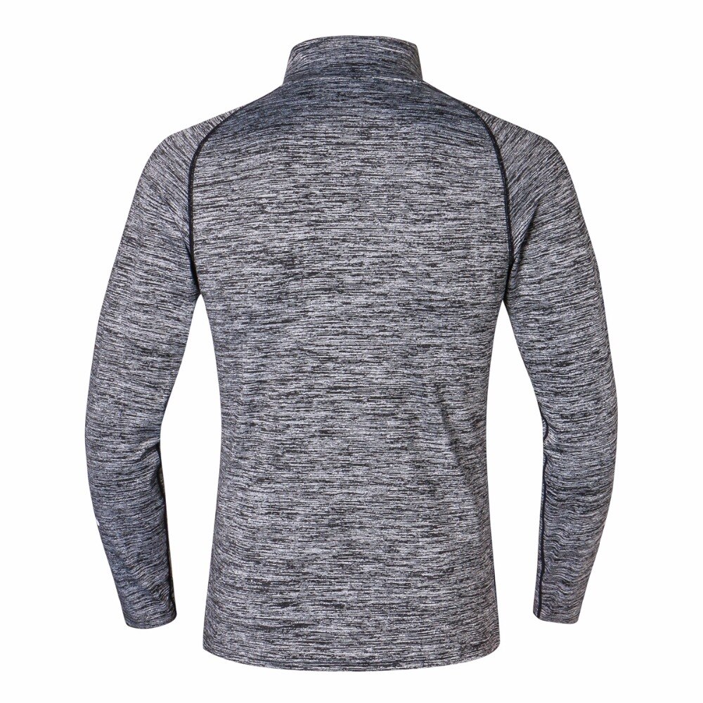 Camiseta de manga larga de secado rápido para hombre, sudadera de entrenamiento, ejercicio, camiseta para correr, ropa deportiva ajustada con cremallera para gimnasio