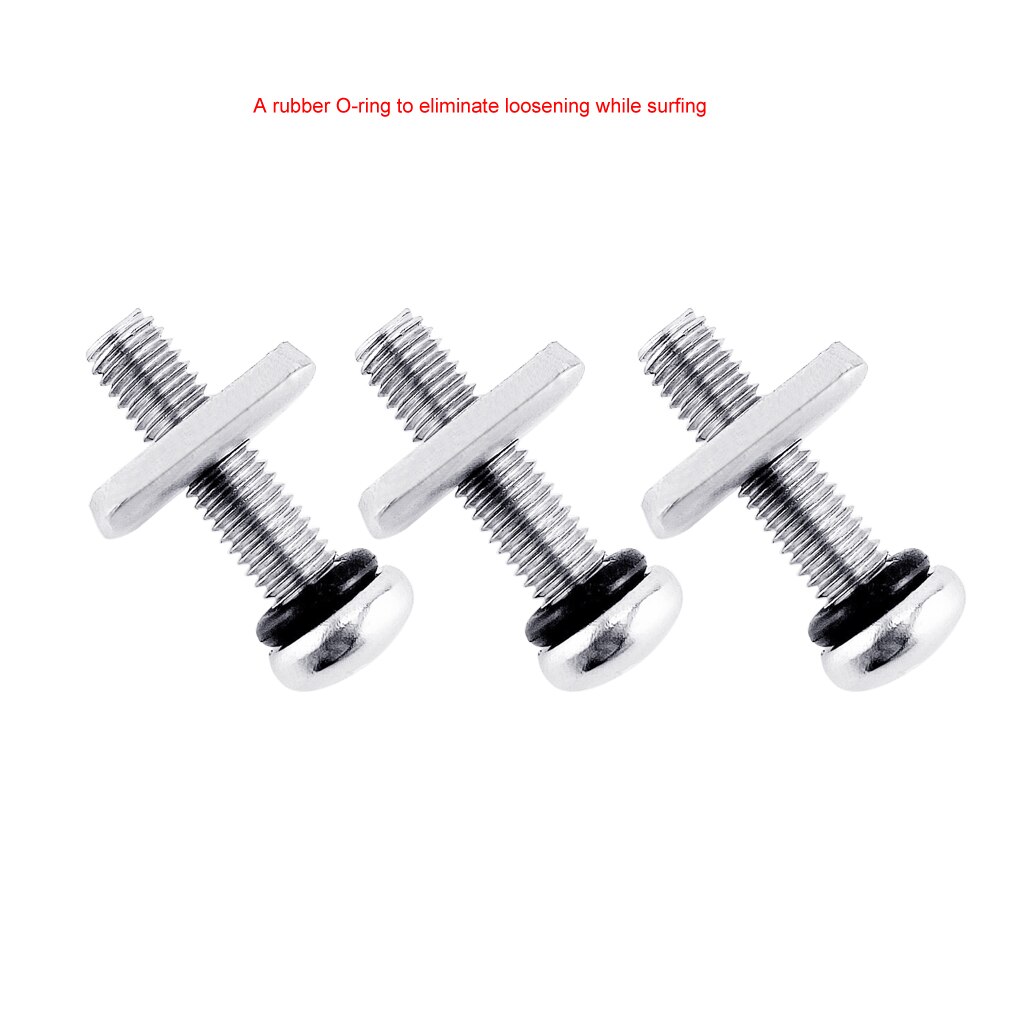 3PCS Boat Surfboard Tail Fin Screw Surf Fin Nails Bolt Screws Longboard Sliding Fin Screws Single Fin Screw with Plate Surfing
