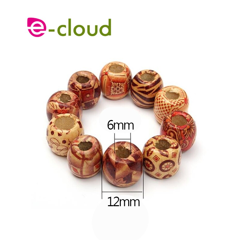 100 stk/pak dreadlock perle træ hårperler til fletning af hår 6mm hullers dreadlock perle/ring til fletning af hårextensions