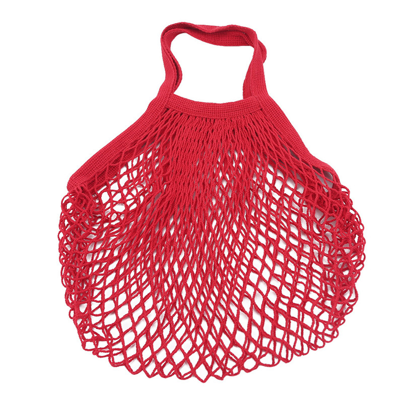 Reusable Hollow Net Bag Vegetables Mesh Storage Bags Portable Organizer Bag Kitchen Vegetables Storages: red