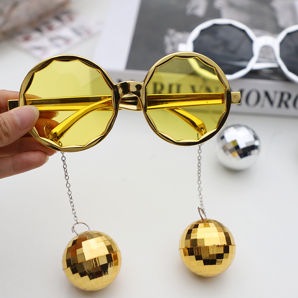 Retro Disco Theme Party Mirror Ball Glasses for 70s 80s Cowgirl Disco Party Decor Birthday Wedding Party Photography Props