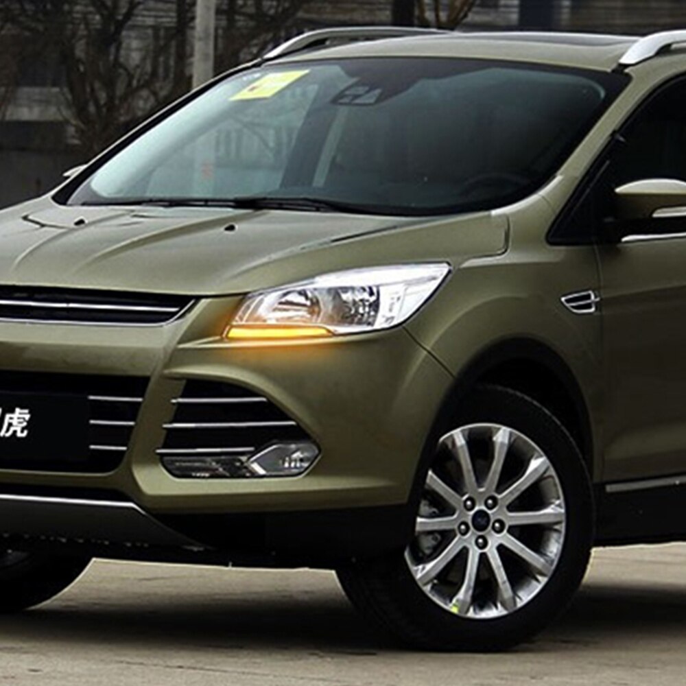 CSCSNL 1Pair for Ford Kuga Escape led Daytime Running Light drl daylight with yellow turn signal