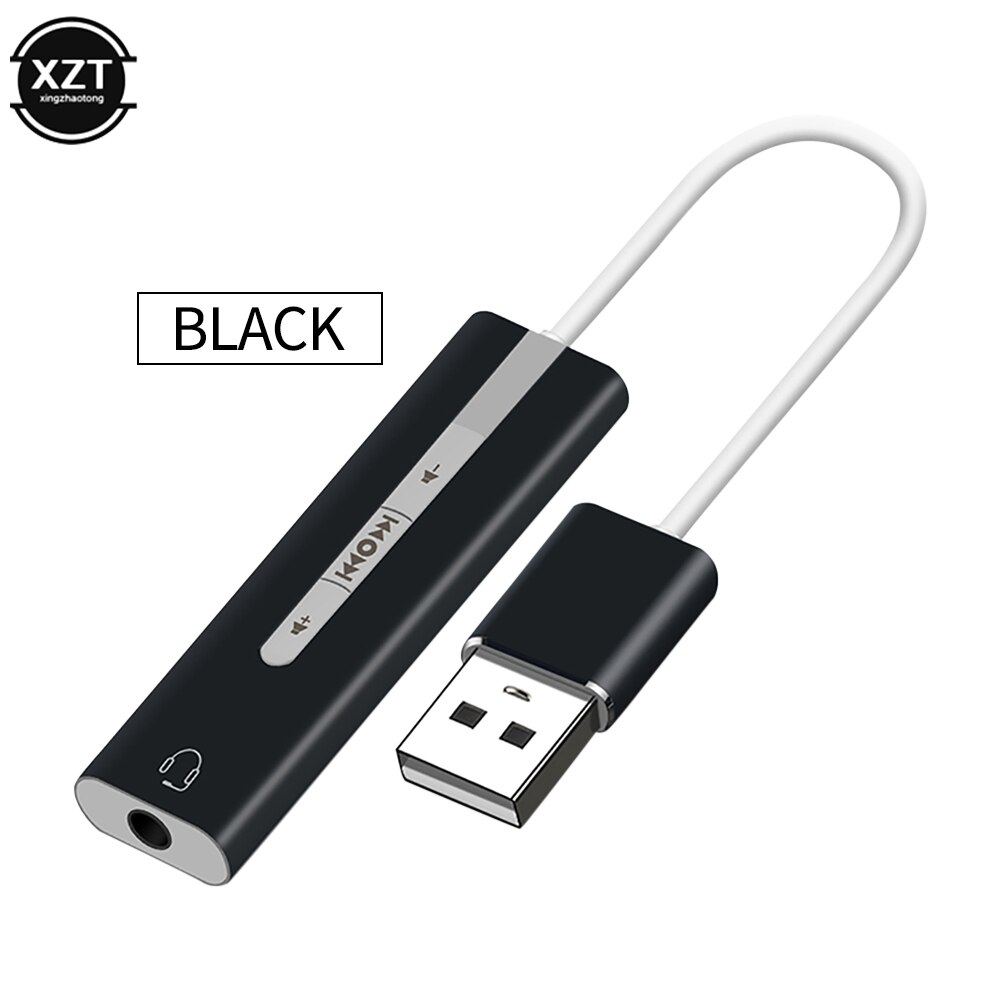 Scheda Audio USB esterna 2 in 1 adattatore 7.1 da USB a 3.5mm Audio cuffie Audio 3D microfono Jack da 3.5mm per PC portatile: Black