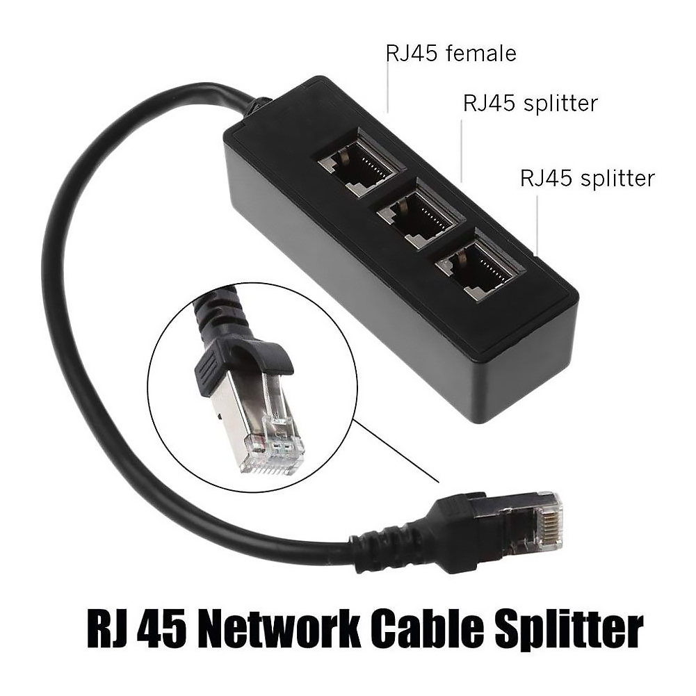 Lan ethernet netværk  rj45 stik 1 han  to 3 kvindelig splitter adapterkabel til pc bærbar netværksudvidelse