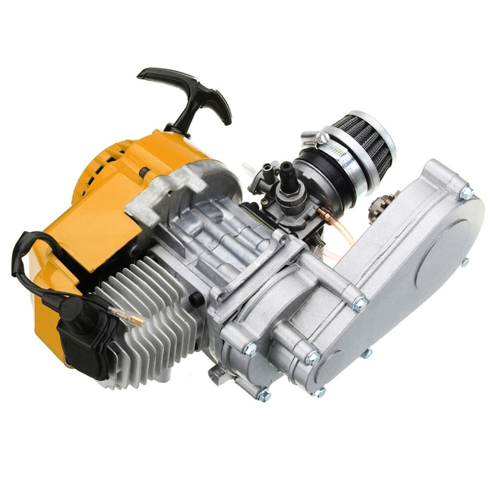 Exquisitely Durable 49cc Mini Dirt Bike Engine With Transfer Box Yellow Pull Start Mini Moto Yellow
