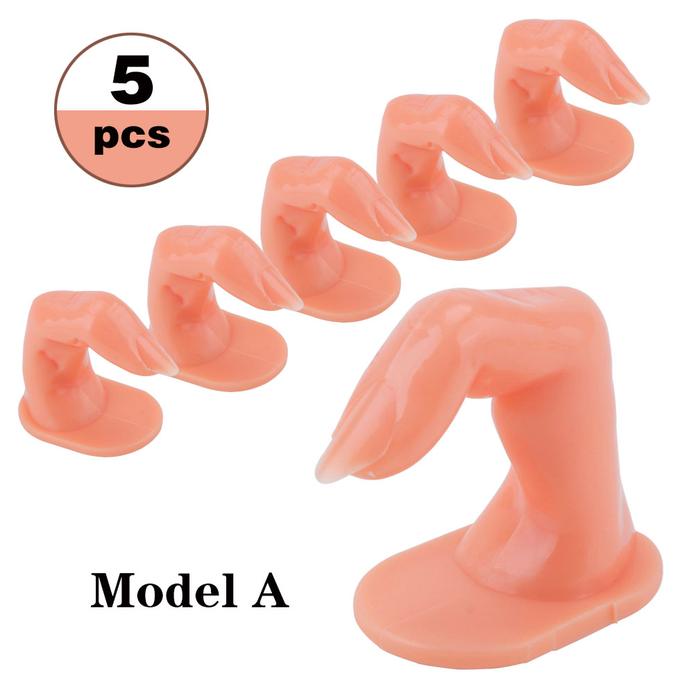 5/10pcs False Nails Finger Practice Model 1pcs Nail Hand Training For Manicure Beauty Nail Tips Flexible Practice Finger Tools: 5pcs Model A