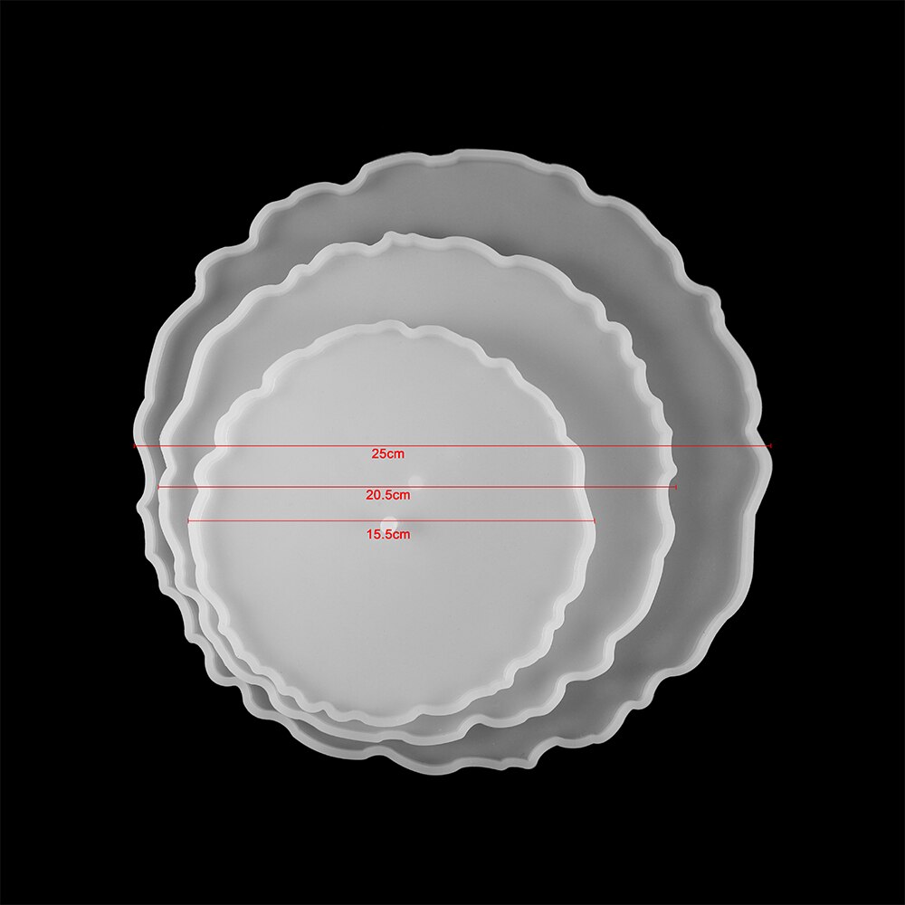 Tre-Strato di Frutta Piatto Piatto di Frutta Stampo In Resina Epossidica Vassoio Del Tè Stampi In Silicone Muffa Del Vassoio di Stoccaggio Per Il FAI DA TE In Resina UV Sottobicchiere accessori: Wave shape tray