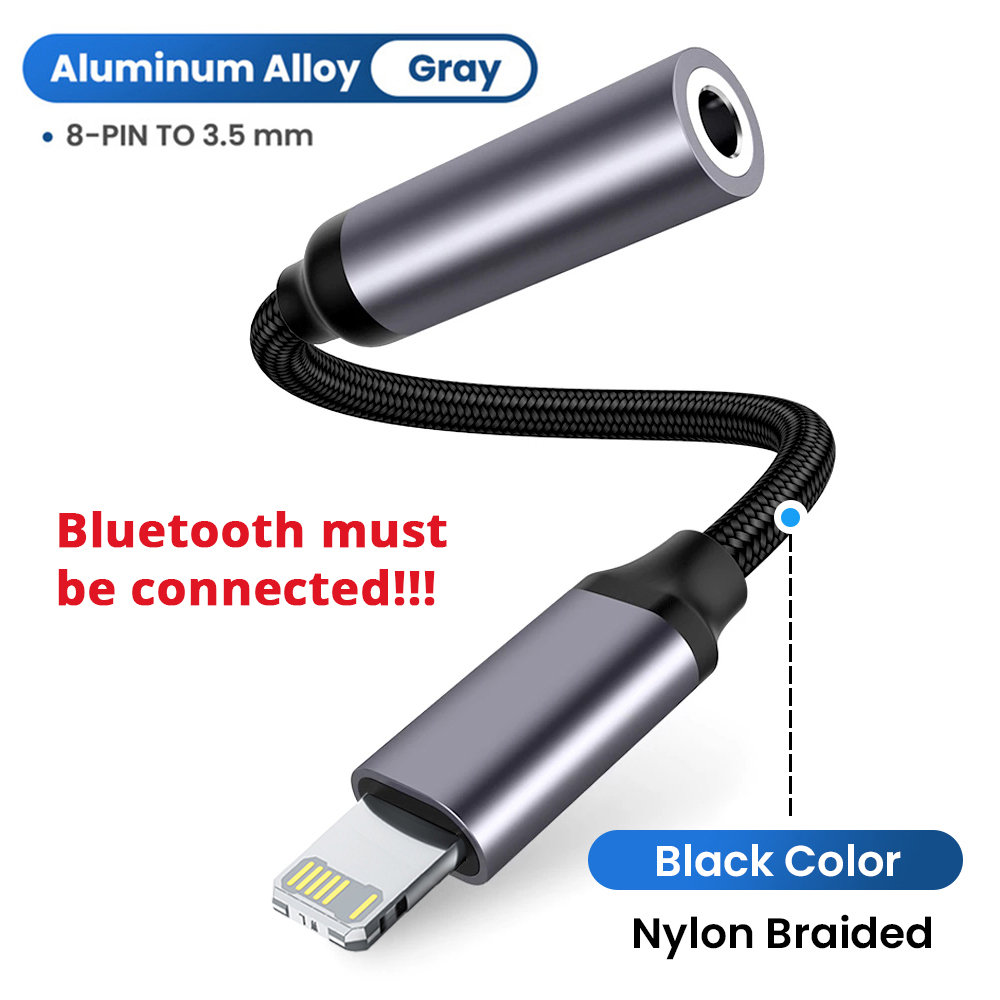 8-pins naar 3,5 mm jack AUX-kabel voor iPhone 14 13 12 11 8 7 X iPad Pro Mini Audio Splitter hoofdtelefoonadaptersnoer voor iOS 14 hierboven: WHITE