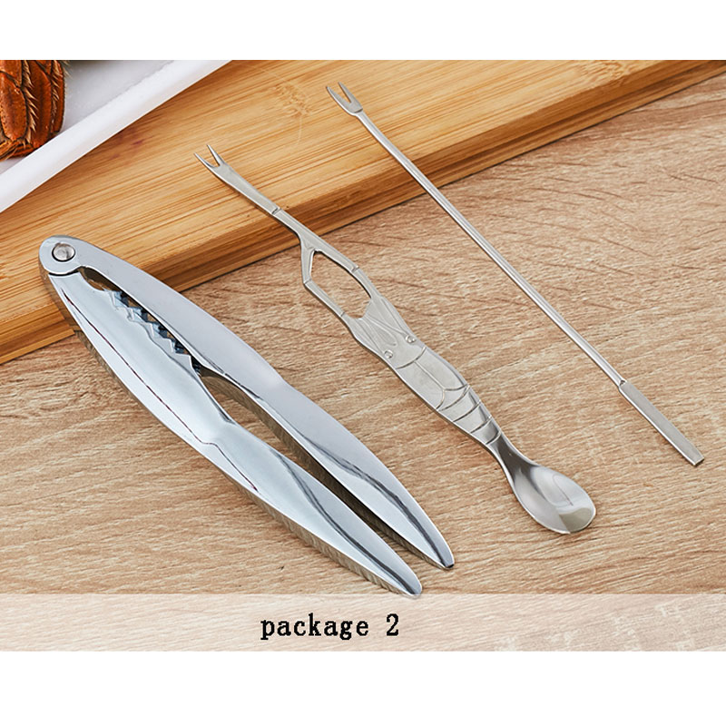 Juego de cucharas y pinzas para mariscos y camarones, utensilio de acero inoxidable para la cáscara de cangrejo, XMT-HOME, pinzas