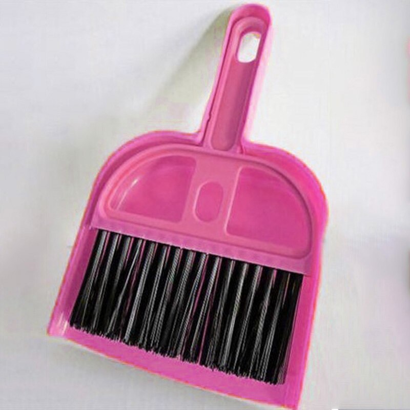 Mini Desktop Sweep Cleaning Brush table Small Broom multi-function can be hanging desk Dustpan Set: rose