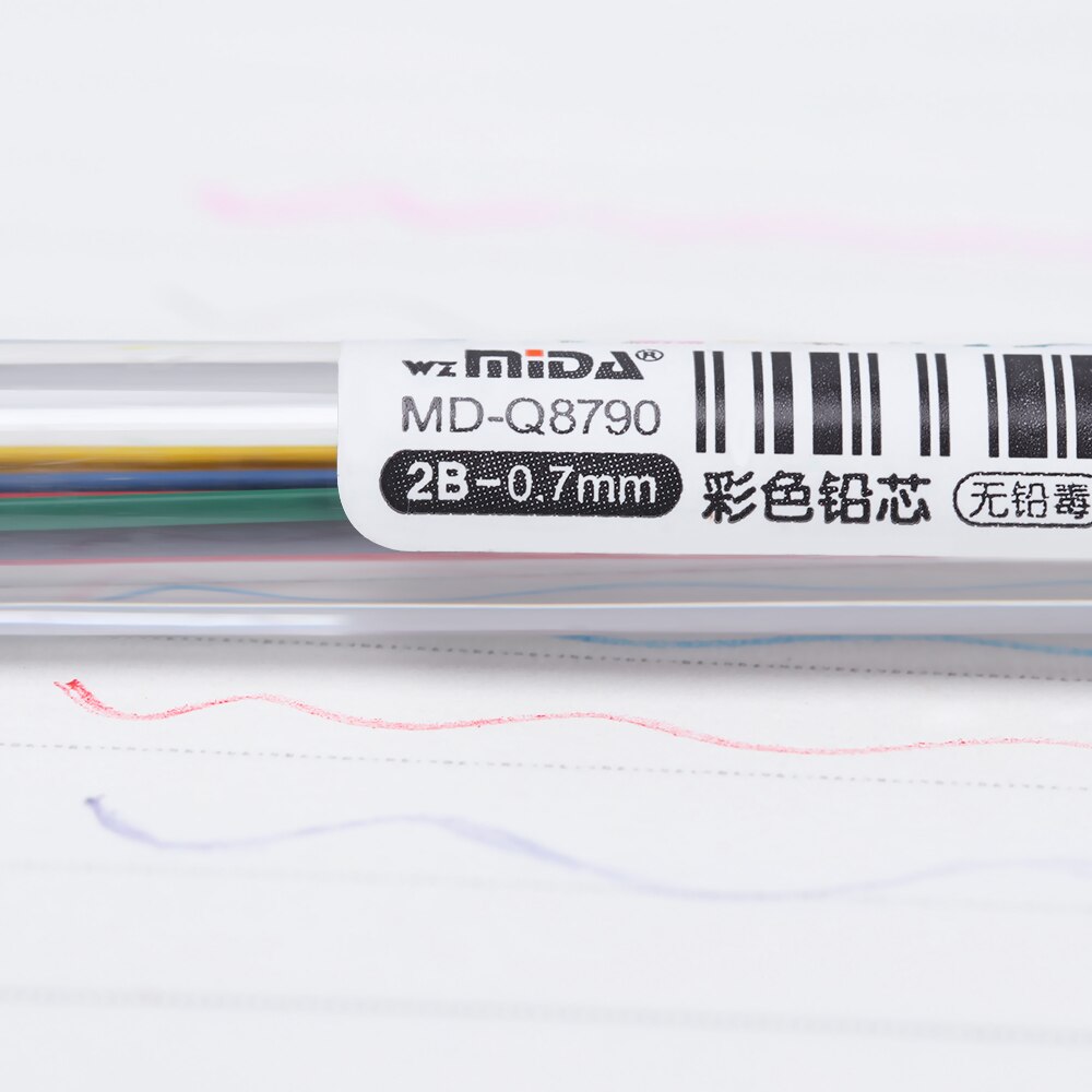 15PCS 0.5/0.7 mm Colorful Mechanical Pencil Lead Art Sketch Drawing Color Pencil Refill School Office Supplies
