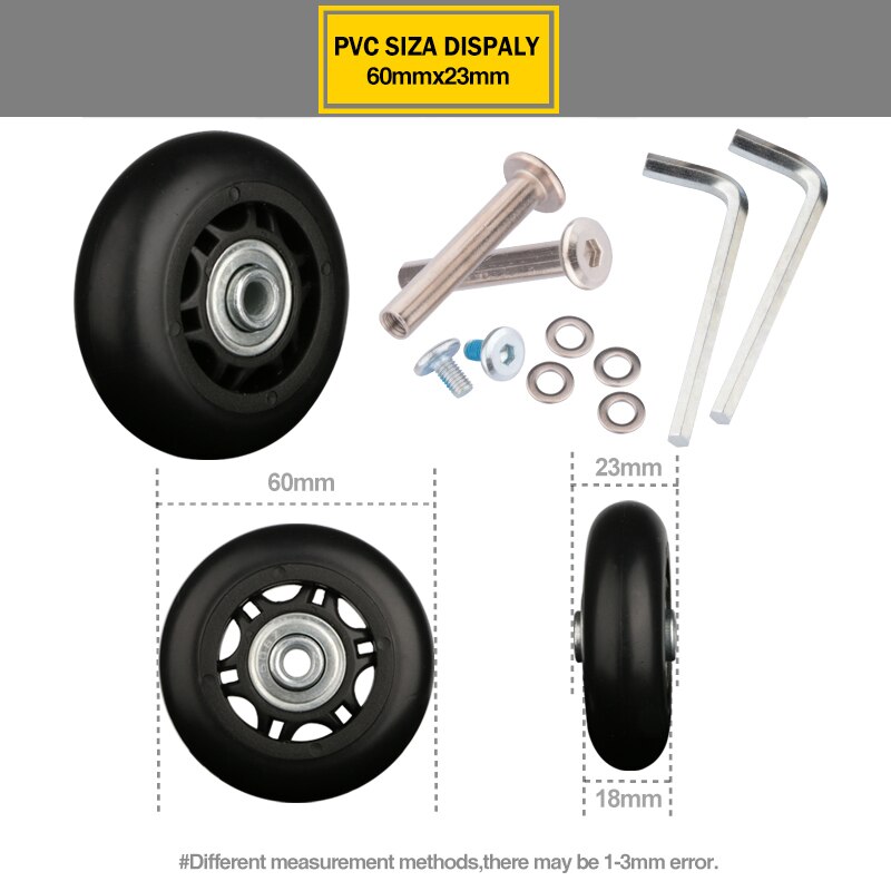 Bagagehjulsbyte resväska reparationstillbehör hjul slitstarkt stum ensidig 60mm*23mm flygplan lådor: Default Title