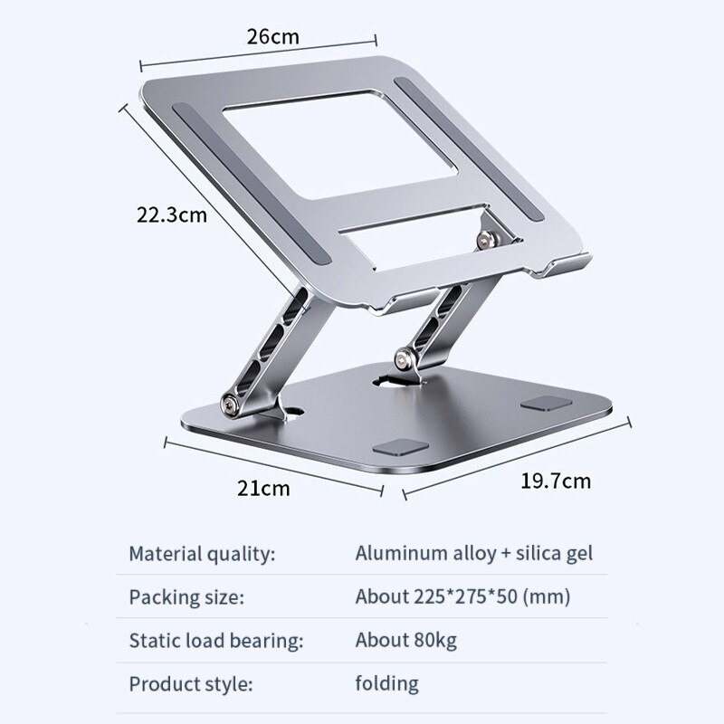 Laptop Stand Adjustable Aluminum Alloy Notebook Stand Computer Tablet Stand Compatible with Air Pro Dell HP Lenovo Holder Riser