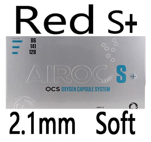 Stiga AIROC-M + AIROC-S + Tennis Da Tavolo di Gomma BLU SPUGNA Ping Pong Brufoli Con Spugna Tenis De Mesa: RED 2.1mm soft S