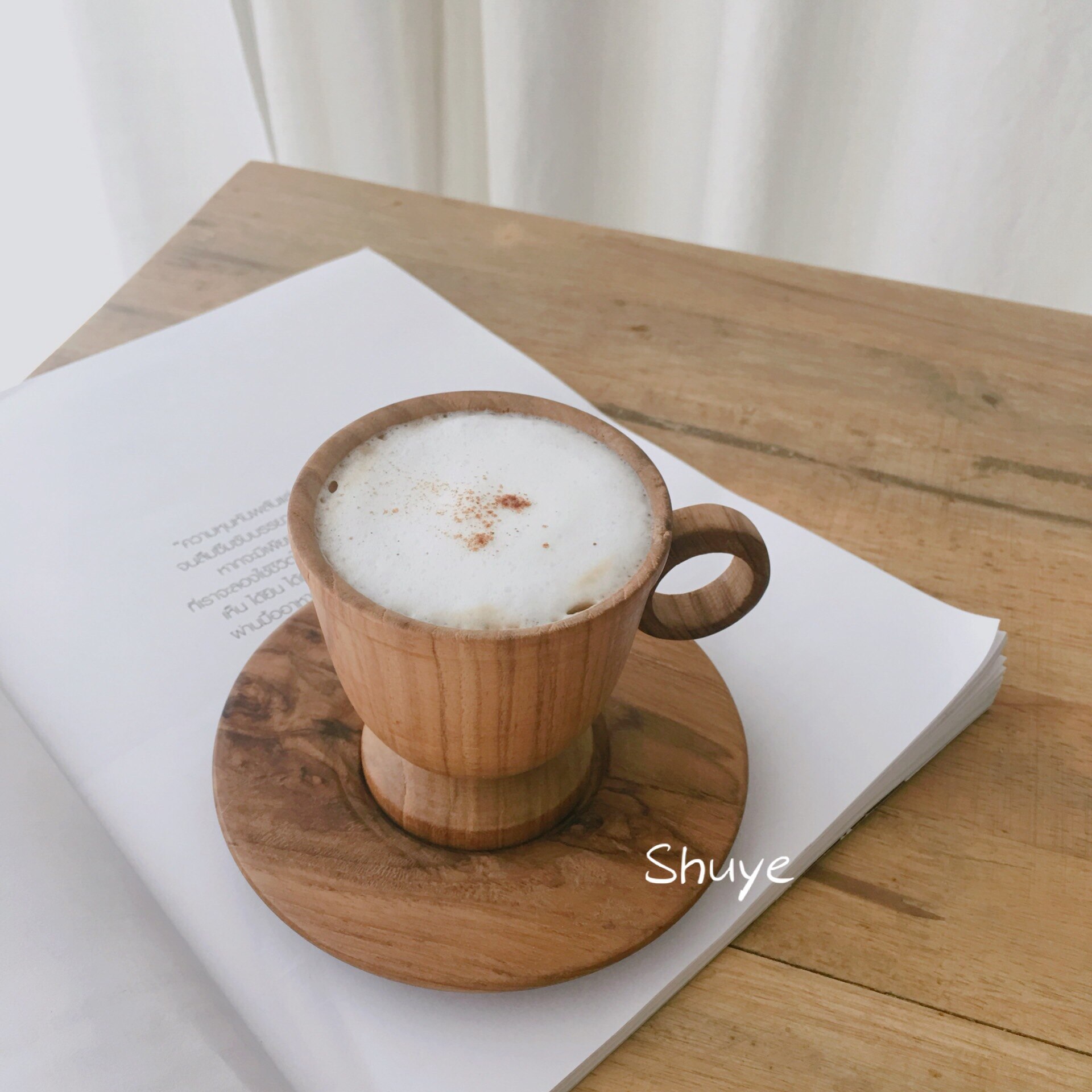 Taza de café de madera hecha a mano, vaso alto de vino tinto, fondo plano, leche Latte, artesanías, taza de cerveza reutilizable con mango, 150ml, 1 ud.