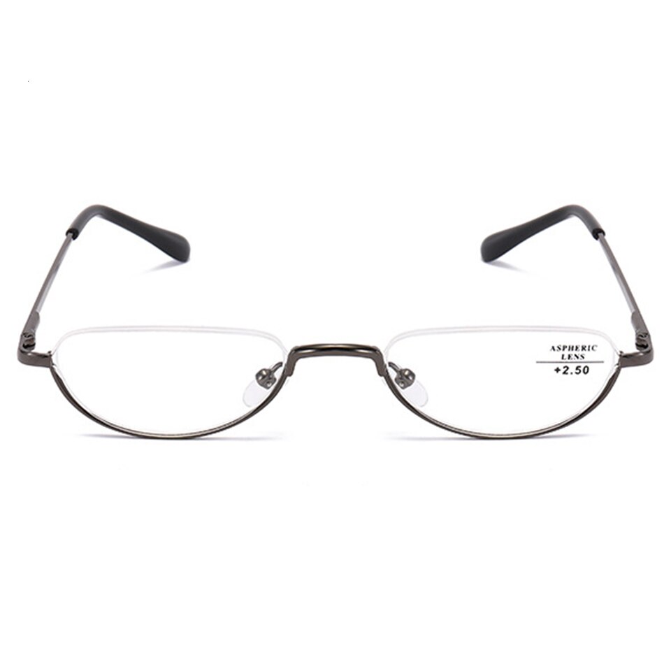 Ultralight Metal Half Frame Reading Glasses Unisex Portable Business Presbyopia Glasses With Diopters +1.00+1.50+2.00+2.50+3.00