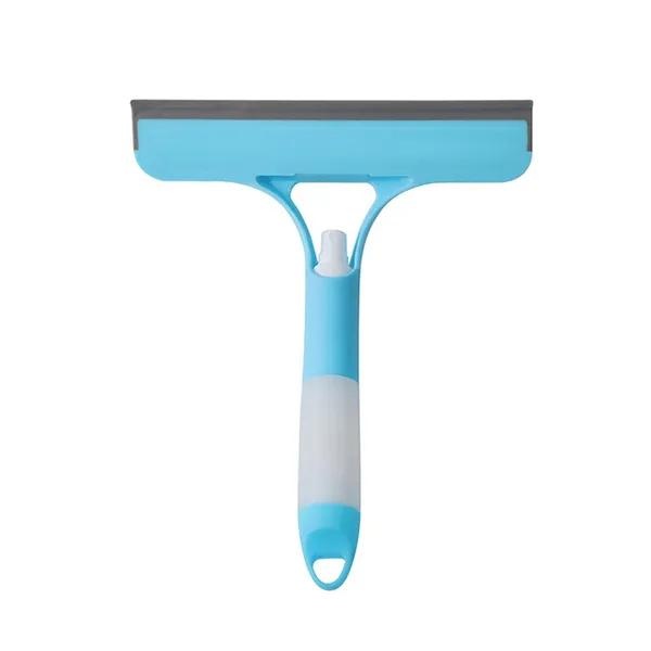 Limpiador de vidrio multifunción, cepillo de limpieza de ventanas para el hogar, pulverizador, cepillo de limpieza de jabón, cepillo de goma automotriz para el hogar: Azul