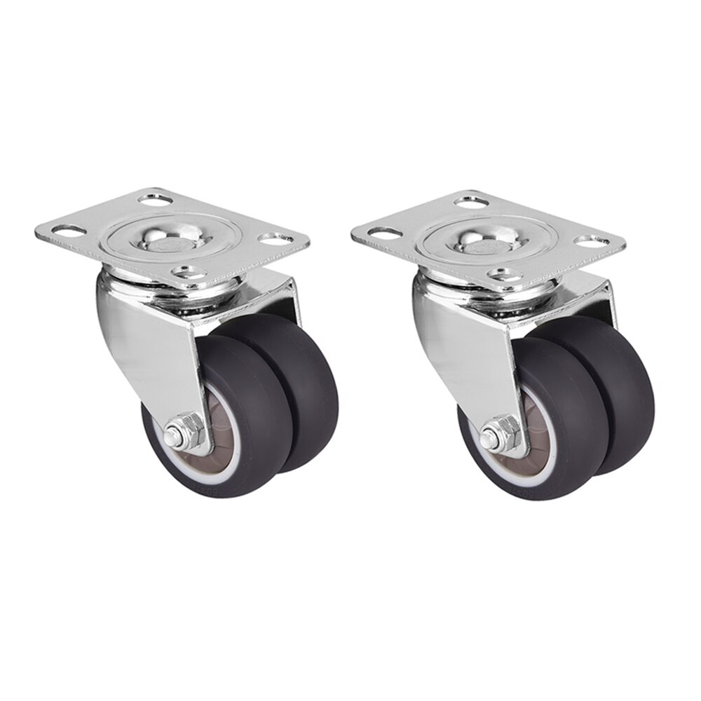 4/1PCS 1.5/2 Inch Swivel Caster Wheels Rubber Heavy Duty Caster Wheels With Top Plate No Noise Wheels For Carts Workbench: 2 Inch / 2PCS without Brake