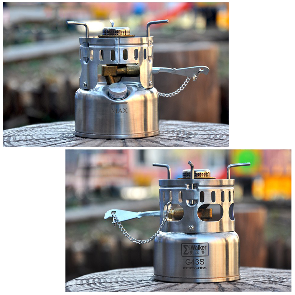 Camping Mini Liquid Fuel Oil Stove with Silent Burner Portable Outdoor Stainless Steel 200ml Fuel Capacity Easy Storage