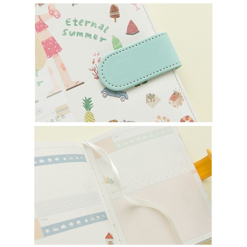 A5 Cute Cartoon Notebook Leather Diary Journal Planner Travelers Journal Agenda