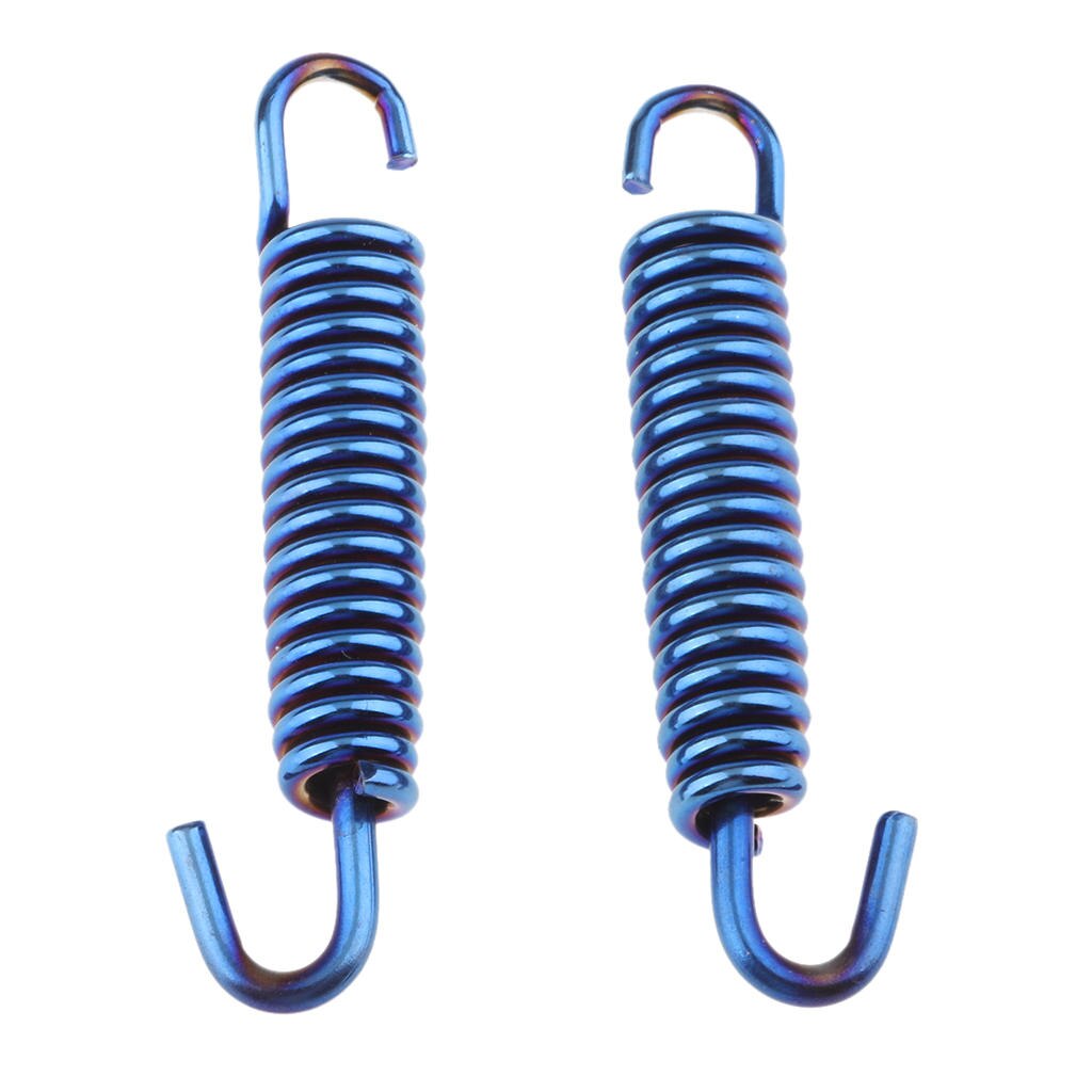 2x 2Pcs 65mm Motorcycle Stainless Steel Exhaust Pipe Spring Hook