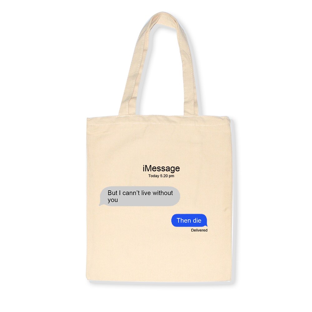 Drôle d'être un homme gentil imprimer dames sacs à main toile sac fourre-tout coton Shopping femmes Eco réutilisable épaule Shopper sacs lettre: R561BEIGE