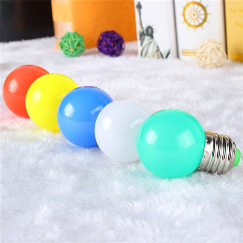 Farvet led-pære  e27 220v g45 3w 6 farver rgb-lampe led-lampe dekoration julelamper husholdningspære