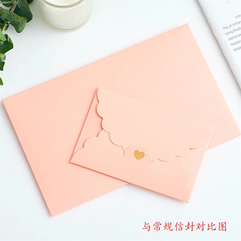 5PC Small Gold Stamp Love Envelop Pearl Craft Cardboard Paper Bank Card VIP Membership Invitation Letter Holder Stationery