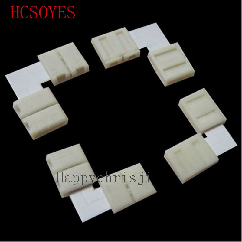 10 set L Shape Connector 2 pin/3 pin/4 pin/5pin solderless For 8mm/10mm/12mm led connector for 5050/3528/2811/ws2812b LED Strip