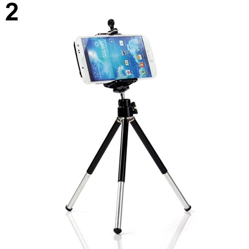 Mini 360 degree Rotatable Stand Tripod Mount + Phone Holder For iPhone Samsung HTC for All Mobile Phone Universal Phone Holder: black