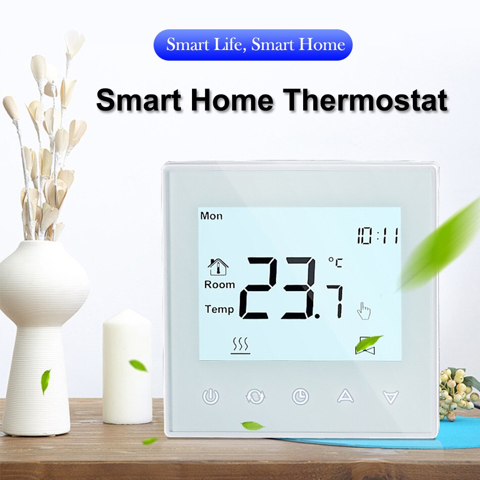 Water Heating Thermostat Touch Screen Thermostat LCD Display Room Temperature Controller For Gas Boiler and Water Floor Heating