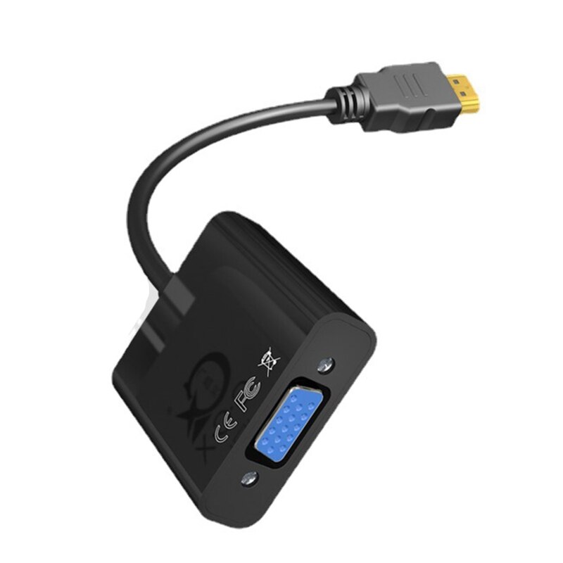 Hdmi-Compatibel Naar Vga Adapter Vergulde Hdmi-Naar-Vga Audio Voor Computer Desktop Laptop Pc monitor Projector Hdtv 1080P: black