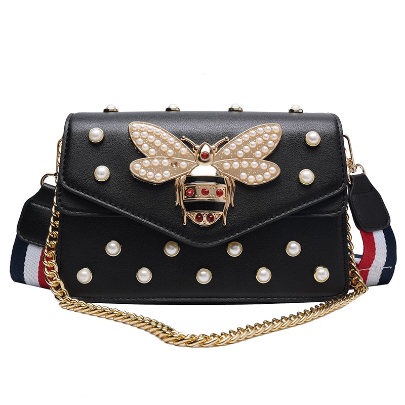 sac femmes sacs de messager petite abeille sacs à main sacs à bandoulière pour dames sacs à bandoulière sacs à main femmes marques célèbres: Black