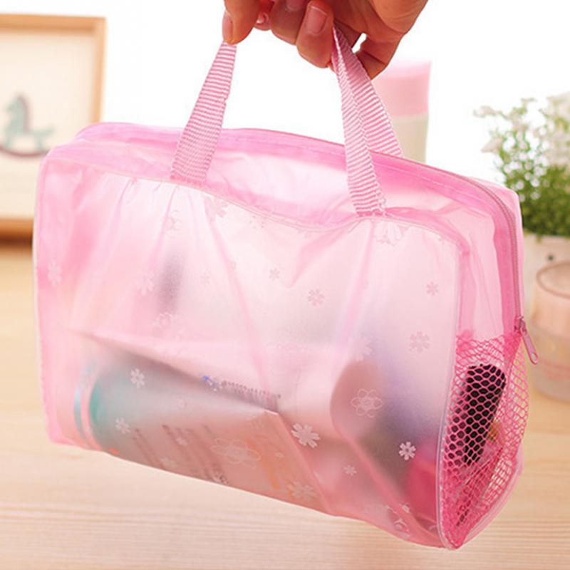 Transparante Waterdichte Make Opbergtas Bloemen Gedrukt Make-Up Tas Travel Organizer Koreaanse Badkamer Wassen Tas Grote