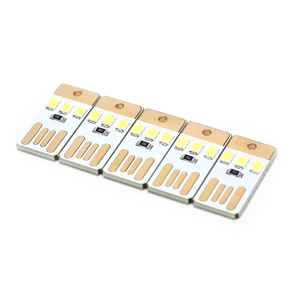 5pcs Night Lamp Mini Pocket Card USB Power LED Keychain Night Light for Laptop PC Powerbank 0.2W USB LED Bulb Book Light