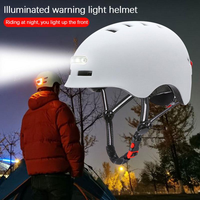 Illumination Warning With Light Adjustable Bicycle Helmet Balance Bike Electric Scooter Motorcycle Helmet Four Colors