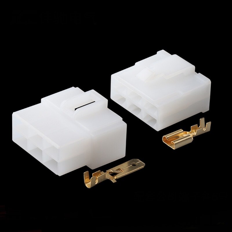 100 Sets 6 Pin 6.3 Series PA66 Female And Male Electric Plug Connector DJ7062-6.3-11 DJ7062-6.3-21