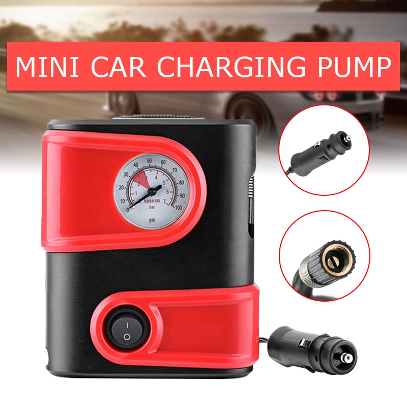 Portable DC 12V 100PSI Air Compressor Inflatable Pump Outlet Compact Portable Auto Tire Pump Inflator Car Bicycles Motorcycle