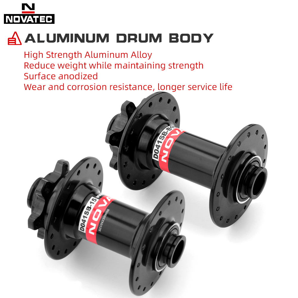 Novatec-Mountain Bike Bearing Hub, MTB Frente, 32 Buracos, Através, 100x15mm Boost, 110x15mm, 32 H, Peças de bicicleta