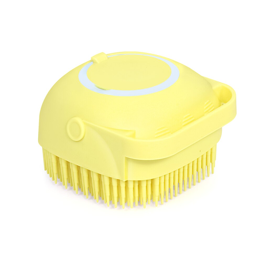 Multifunctionele Zachte Siliconen Pet Geel Bad Borstel Handschoen Huid Massage Scrubber Wassen Kam Douche Duurzaam Borstel Bad Voor Pet: Default Title