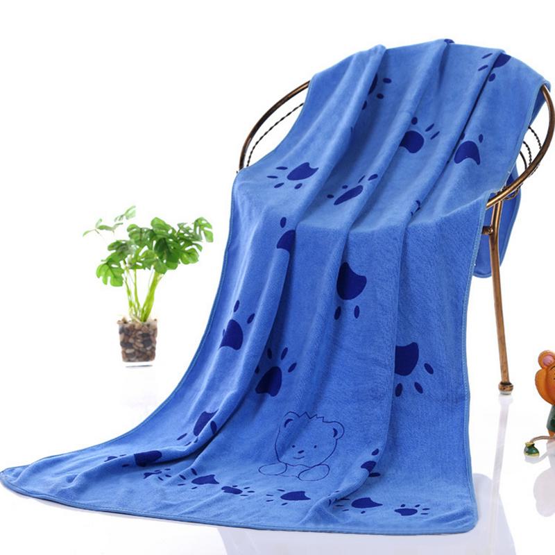 140*70cm Super-sized Microfiber Strong Absorbing Water Bath Pet Towel Dog Towels Golden Retriever Teddy General: Blue