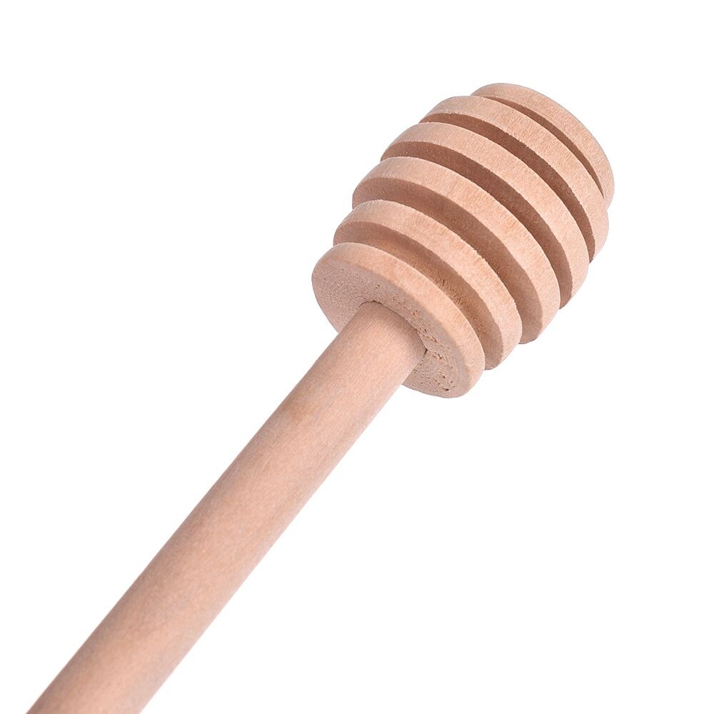 1Pcs Wooden Honey Dipper Wooden Stick Spoon Dip Drizzler Server 160mm Long Handle Practical Kitchen Tools