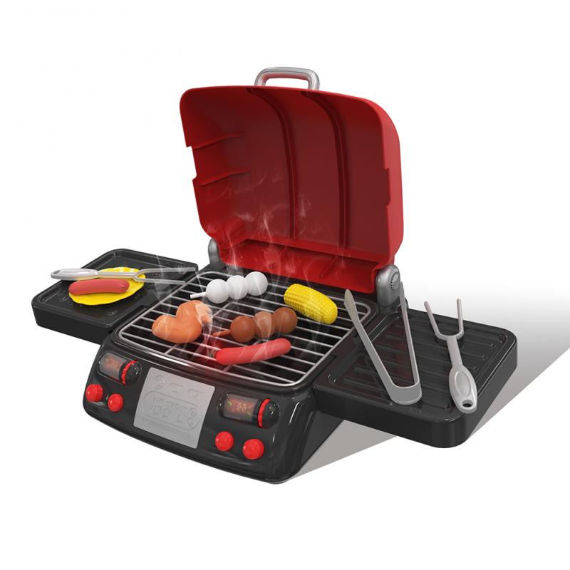 Jenter kjøkken sent som leker leker simulering elektrisk bbq grille pølse vinge tomatsaus matlagingsmaskin til barnebursdag: 02
