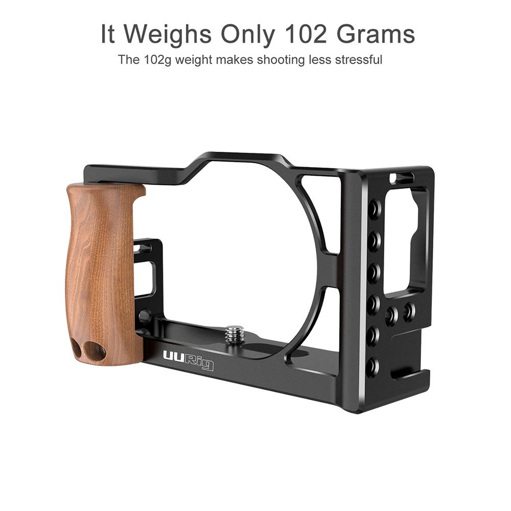 Xianjia Uurig Koude Shoe Mount Voor Canon G7X Mark Iii Camera C-G7XMarkIII Kooi Rig Frame Case Stabilizer Houten Handvat Hand grip