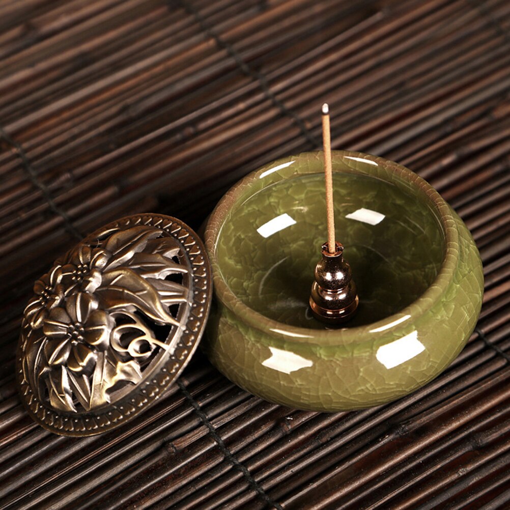 1Pc Draagbare Wierookbrander Wierookvat Hoge Wierook Plug Legering Koper Wierook Houder Kan Worden Vaste Wierook Spoel